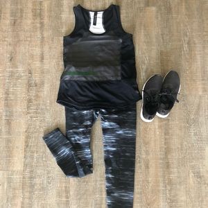 MPG black mesh detail workout tank Sz S